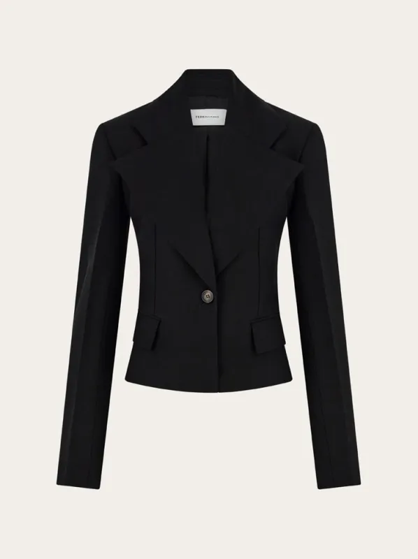 FERRAGAMO WOMEN'S BLACK TAILORED JACKET made by Salvatore Ferragamo