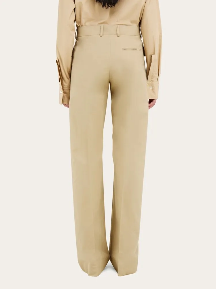 FERRAGAMO WOMEN'S BEIGE STRAIGHT COTTON TROUSERS sold by Lord & Taylor product image thumbnail 4