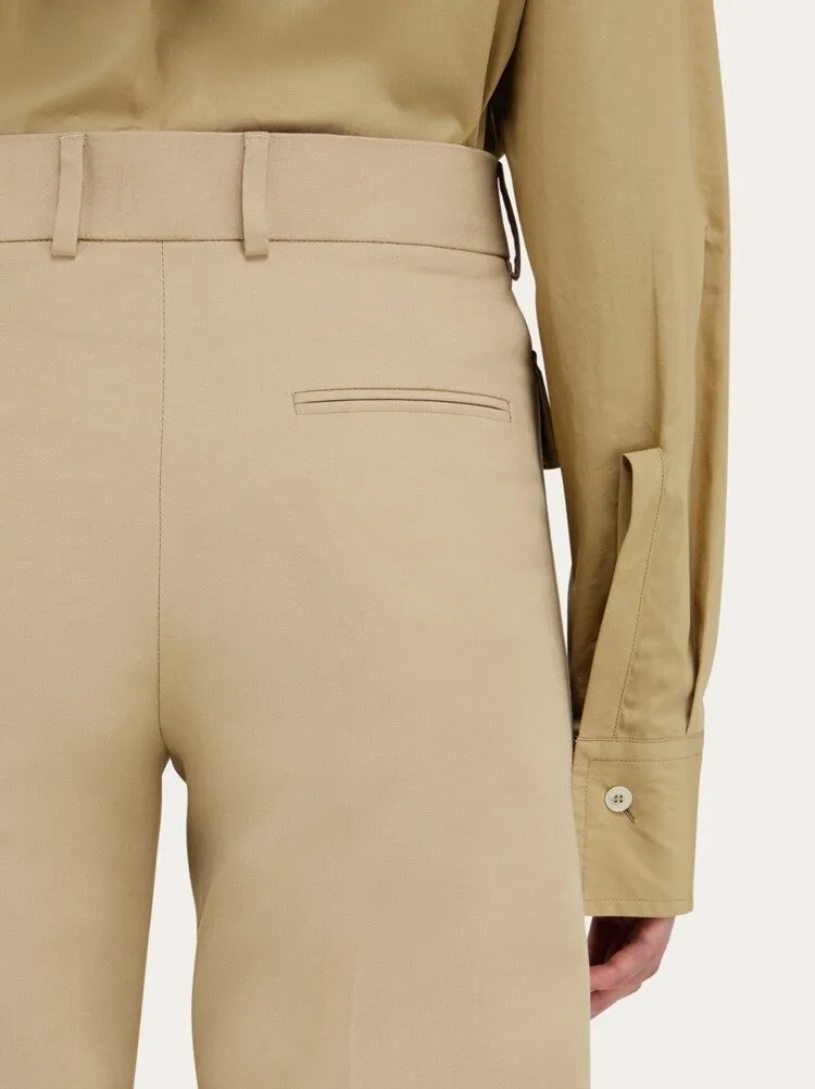 FERRAGAMO WOMEN'S BEIGE STRAIGHT COTTON TROUSERS sold by Lord & Taylor product image thumbnail 5