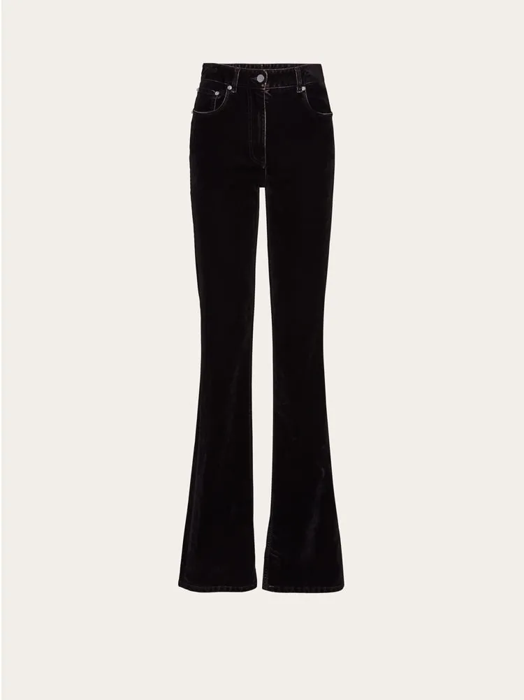 FERRAGAMO WOMEN'S BLACK FLARED COTTON TROUSERS sold by Lord & Taylor