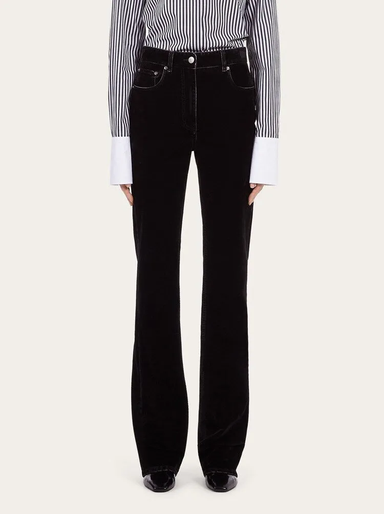 FERRAGAMO WOMEN'S BLACK FLARED COTTON TROUSERS sold by Lord & Taylor product image thumbnail 2
