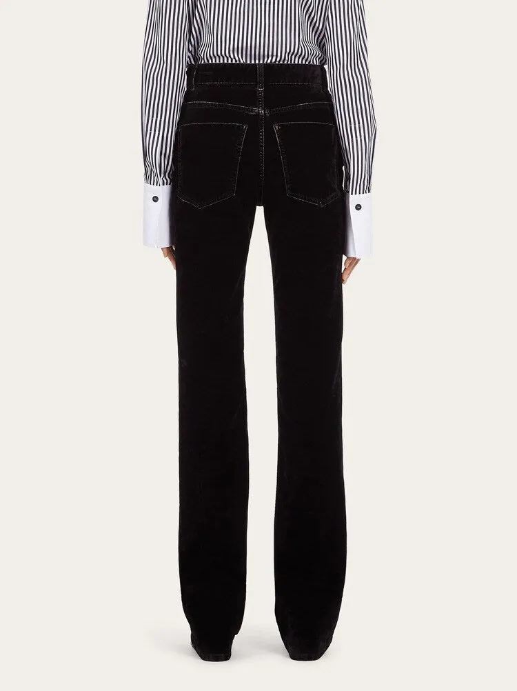 FERRAGAMO WOMEN'S BLACK FLARED COTTON TROUSERS sold by Lord & Taylor product image thumbnail 3