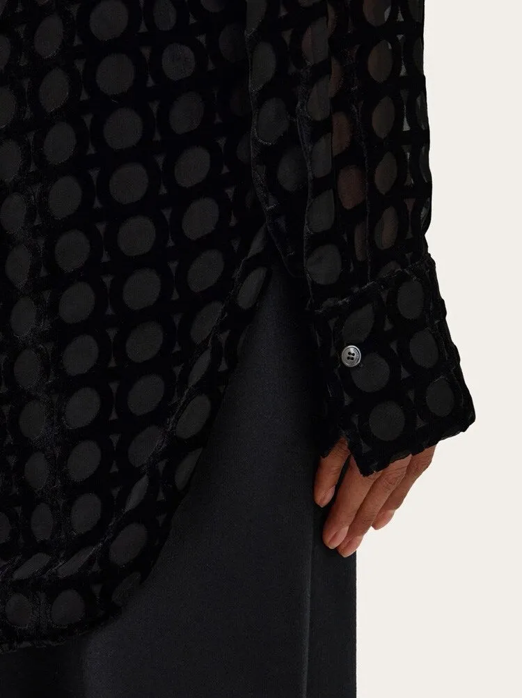 FERRAGAMO WOMEN'S BLACK SHEER CIRCLE SHIRT sold by Lord & Taylor product image thumbnail 3