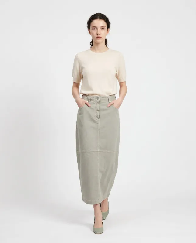 BRUNELLO CUCINELLI WOMEN'S LIGHT GREEN DENIM SKIRT made by Brunello Cucinelli
