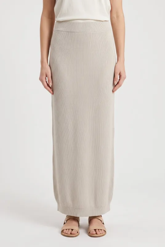 BRUNELLO CUCINELLI WOMEN'S BEIGE COTTON KNIT SKIRT made by Brunello Cucinelli