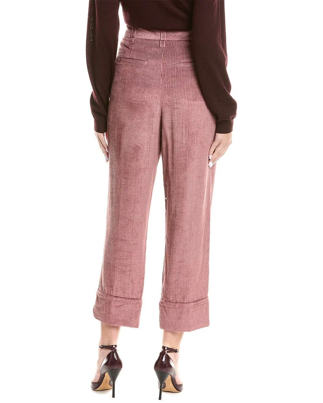 BRUNELLO CUCINELLI WOMEN'S PINK CROPPED WIDE LEG TROUSERS sold by Lord & Taylor product image thumbnail 2