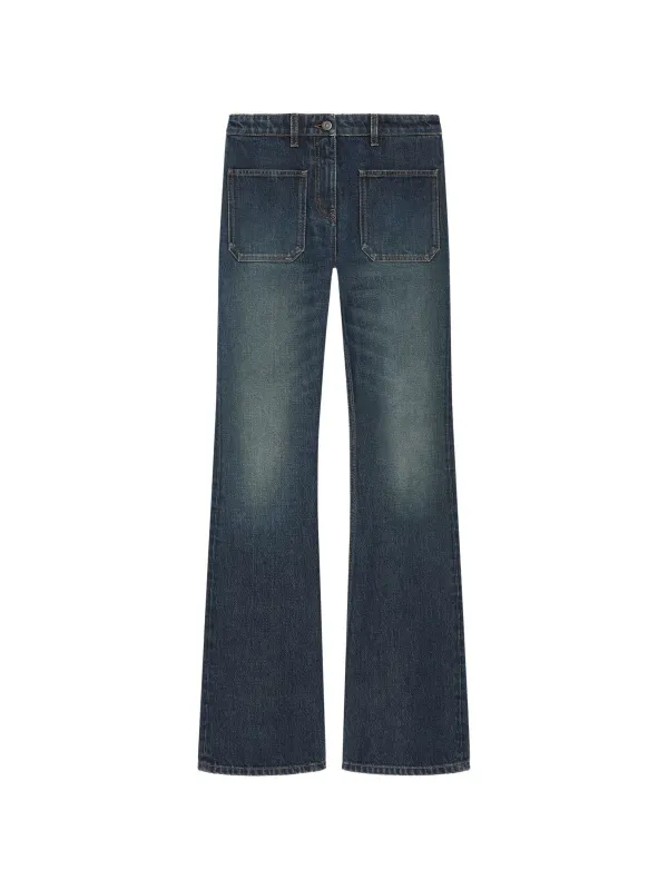 VINTAGE BLUE DENIM FLARE PANTS made by Courreges