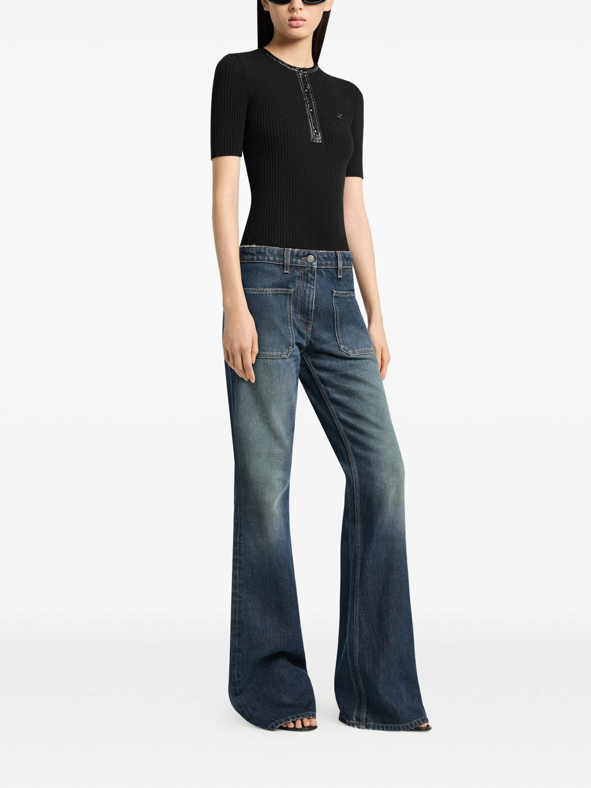 VINTAGE BLUE DENIM FLARE PANTS sold by Lord & Taylor product image thumbnail 2