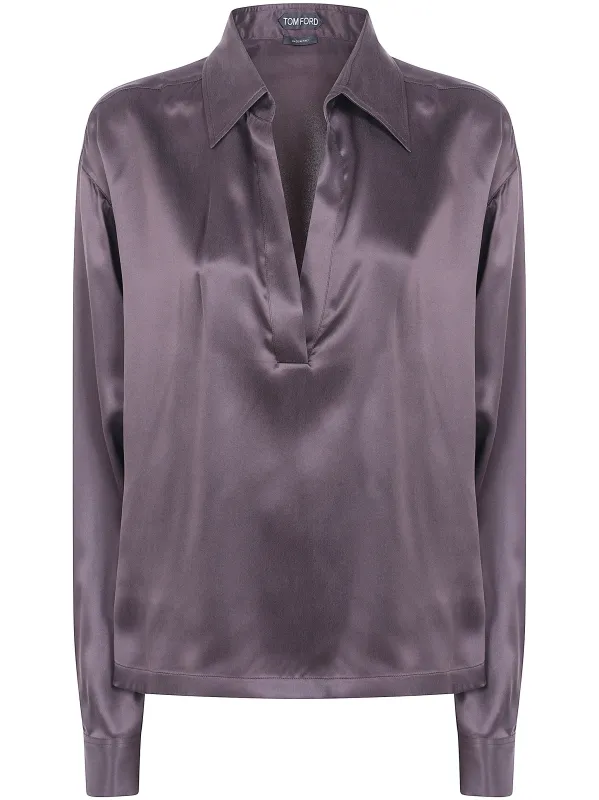 PEACH FEEL SILK SATINE POLO SHIRT made by Tom Ford