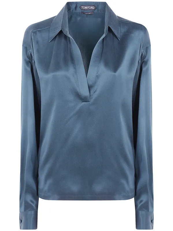 PEACH FEEL SILK SATINE POLO SHIRT made by Tom Ford