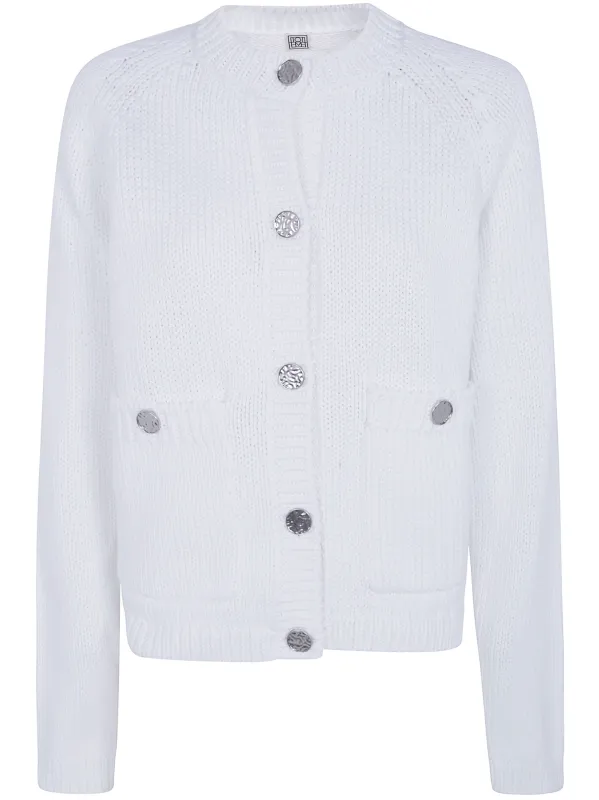 "HAMMERED BUTTON" COTTON CARDIGAN made by Toteme