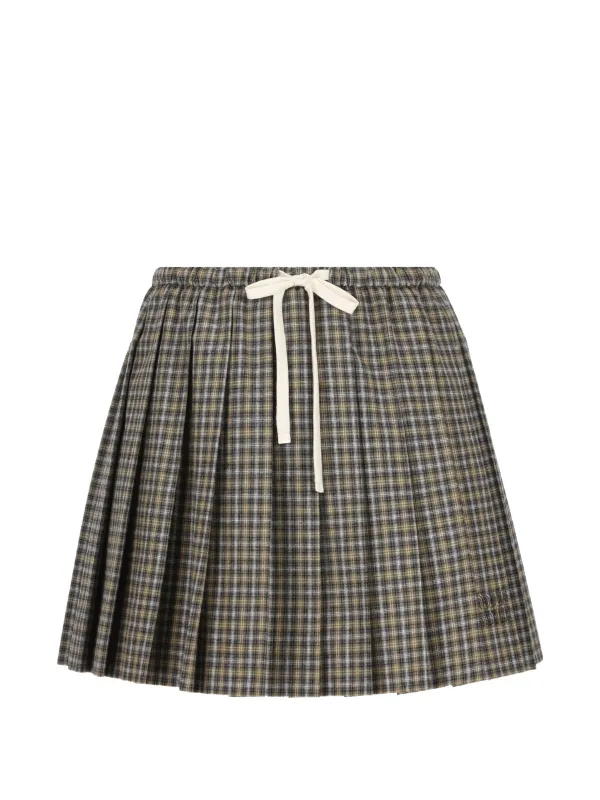CHECK PLEATED MINI SKIRT made by Miu Miu