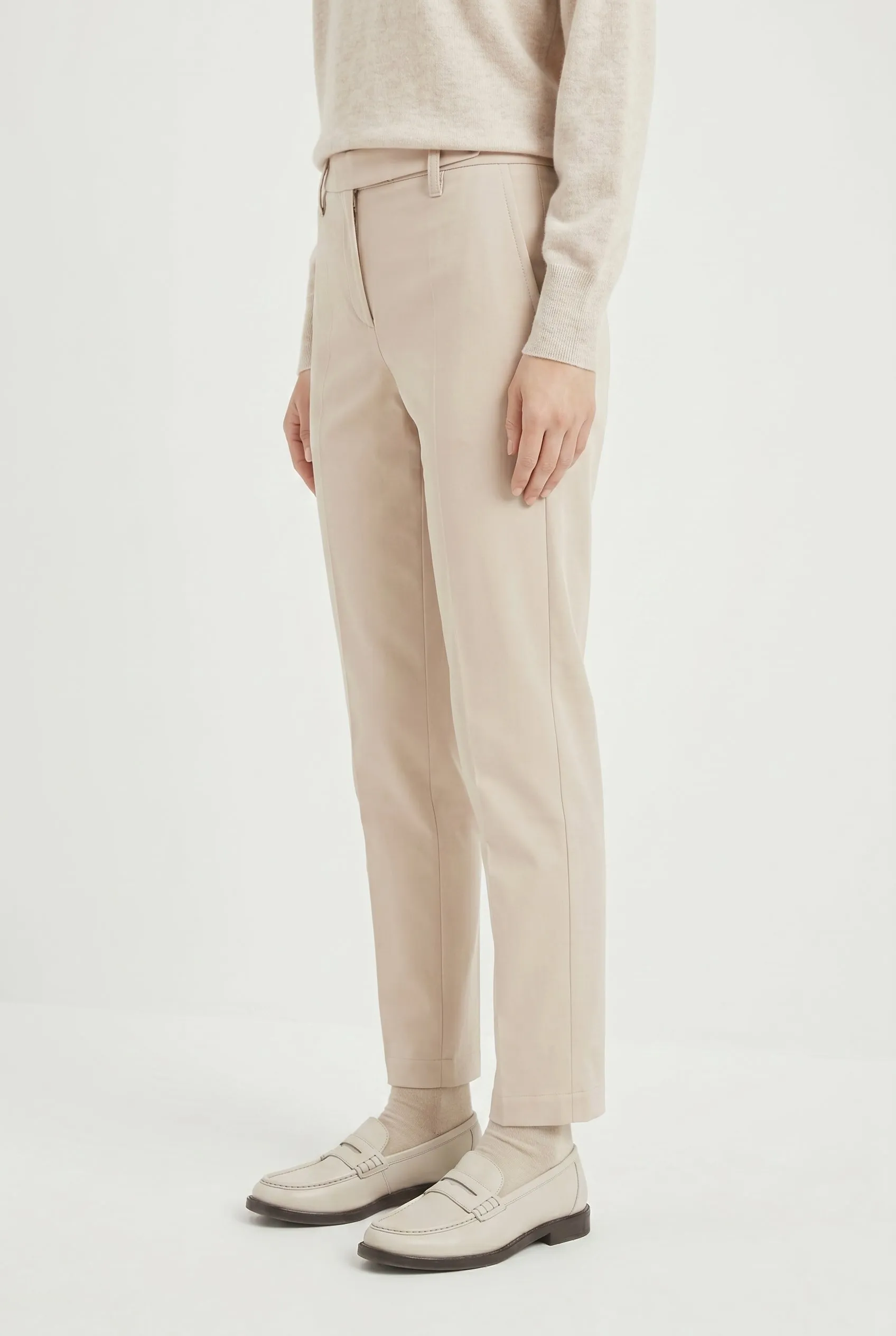 BRUNELLO CUCINELLI WOMEN'S BEIGE TAILORED SLIM TROUSERS sold by Lord & Taylor product image thumbnail 3