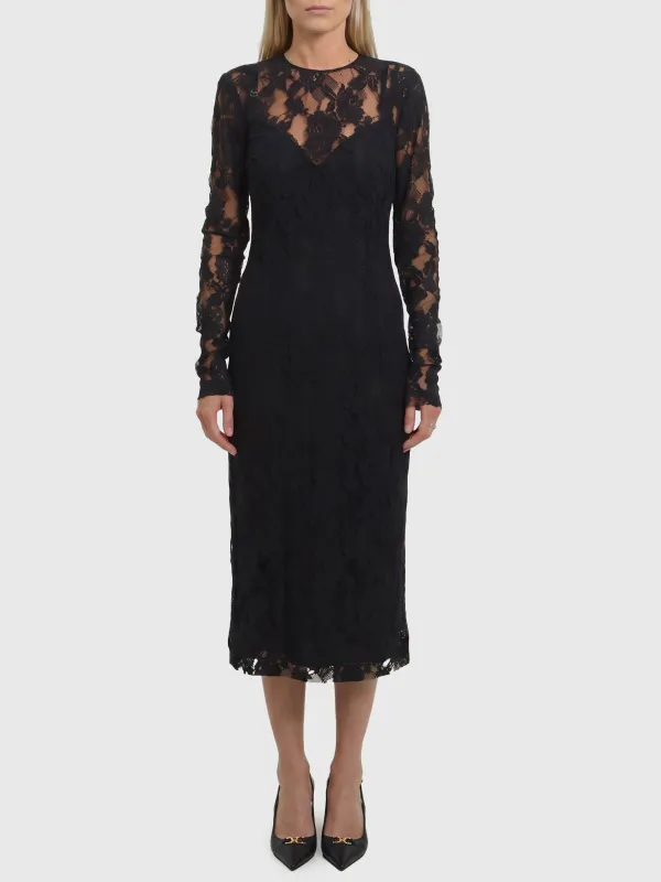 Black midi lace dress made by Dolce & Gabanna