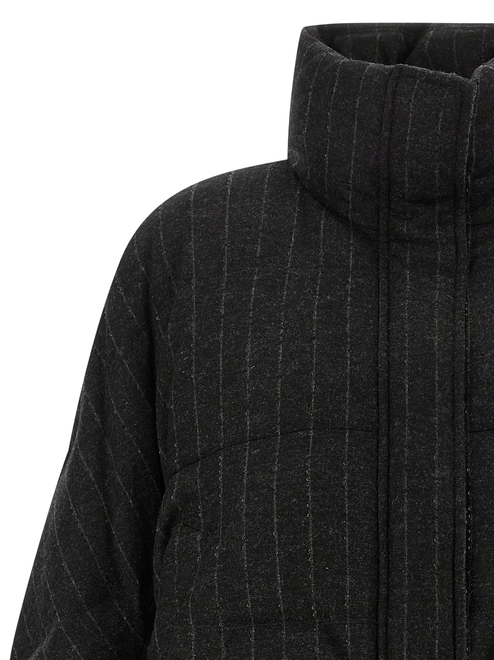 Micro sequin pinstriped crop down jacket sold by Lord & Taylor product image thumbnail 3