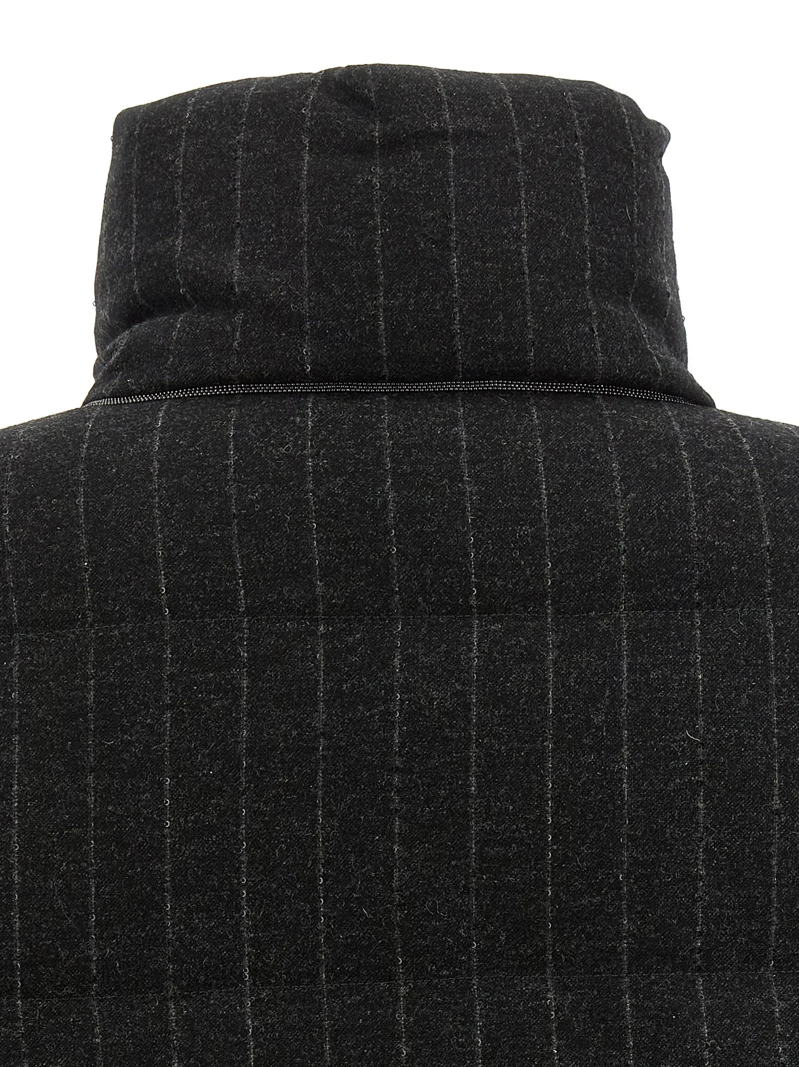 Micro sequin pinstriped crop down jacket sold by Lord & Taylor product image thumbnail 5