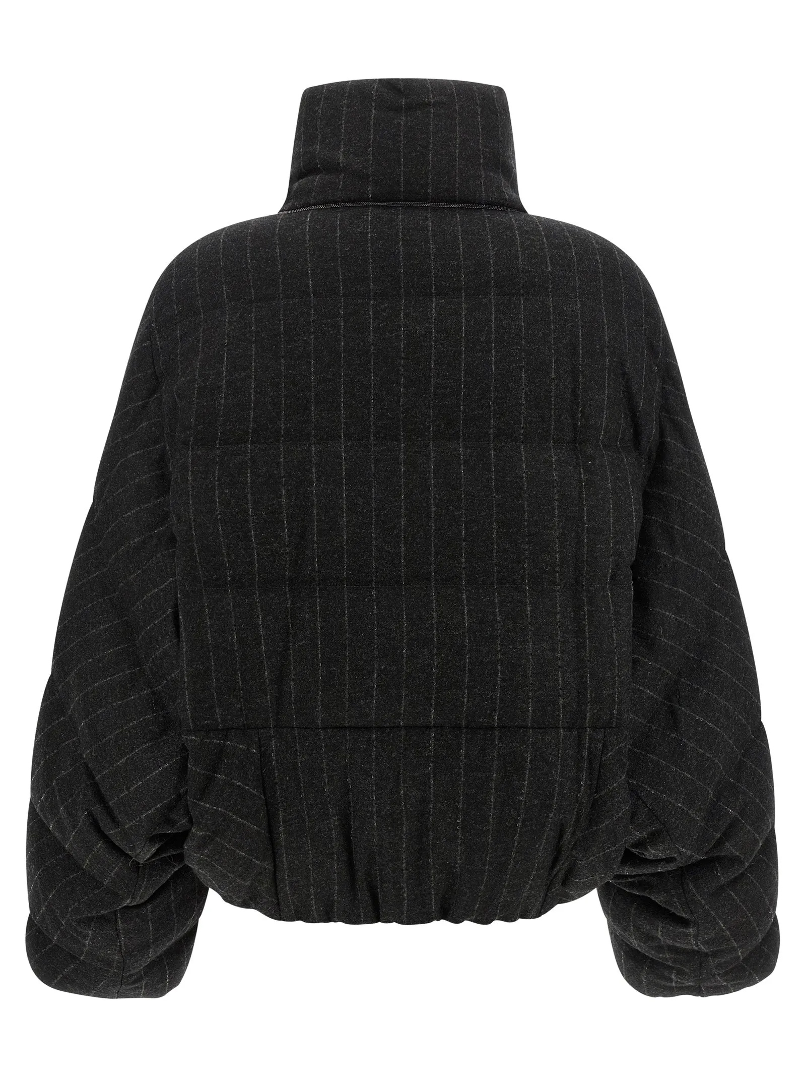 Micro sequin pinstriped crop down jacket sold by Lord & Taylor product image thumbnail 2