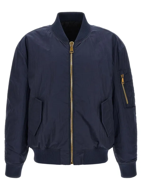Logo embroidery bomber jacket made by Balmain