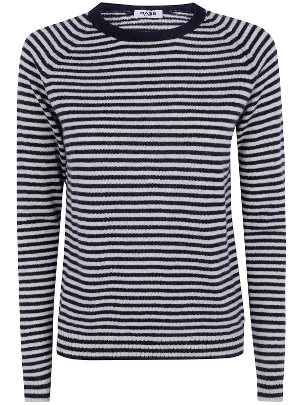 STRIPED ROUND NECK SWEATER made by BASE Compression