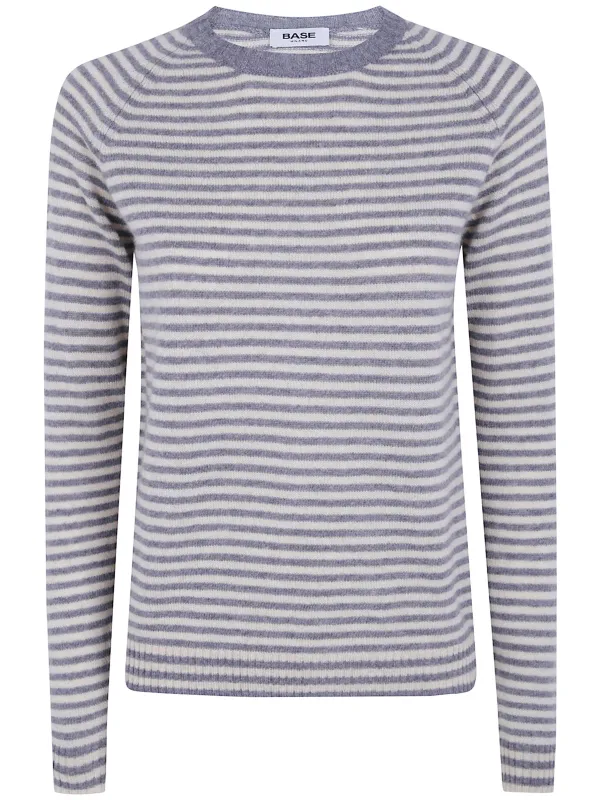 STRIPED ROUND NECK SWEATER made by BASE Compression