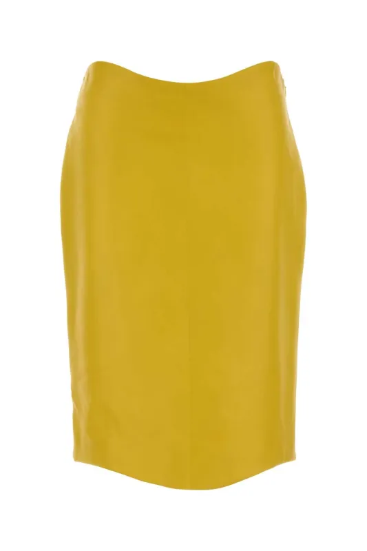 YELLOW LEATHER SKIRT made by Alaia