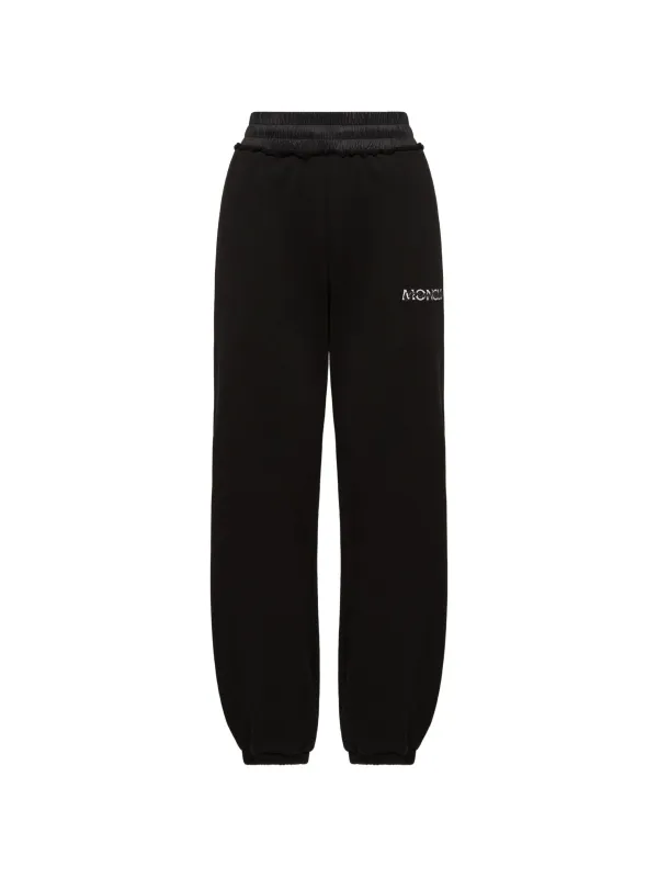 LOGO-EMBROIDERED ELASTICATED-WAISTBAND COTTON TRACK PANTS made by Moncler