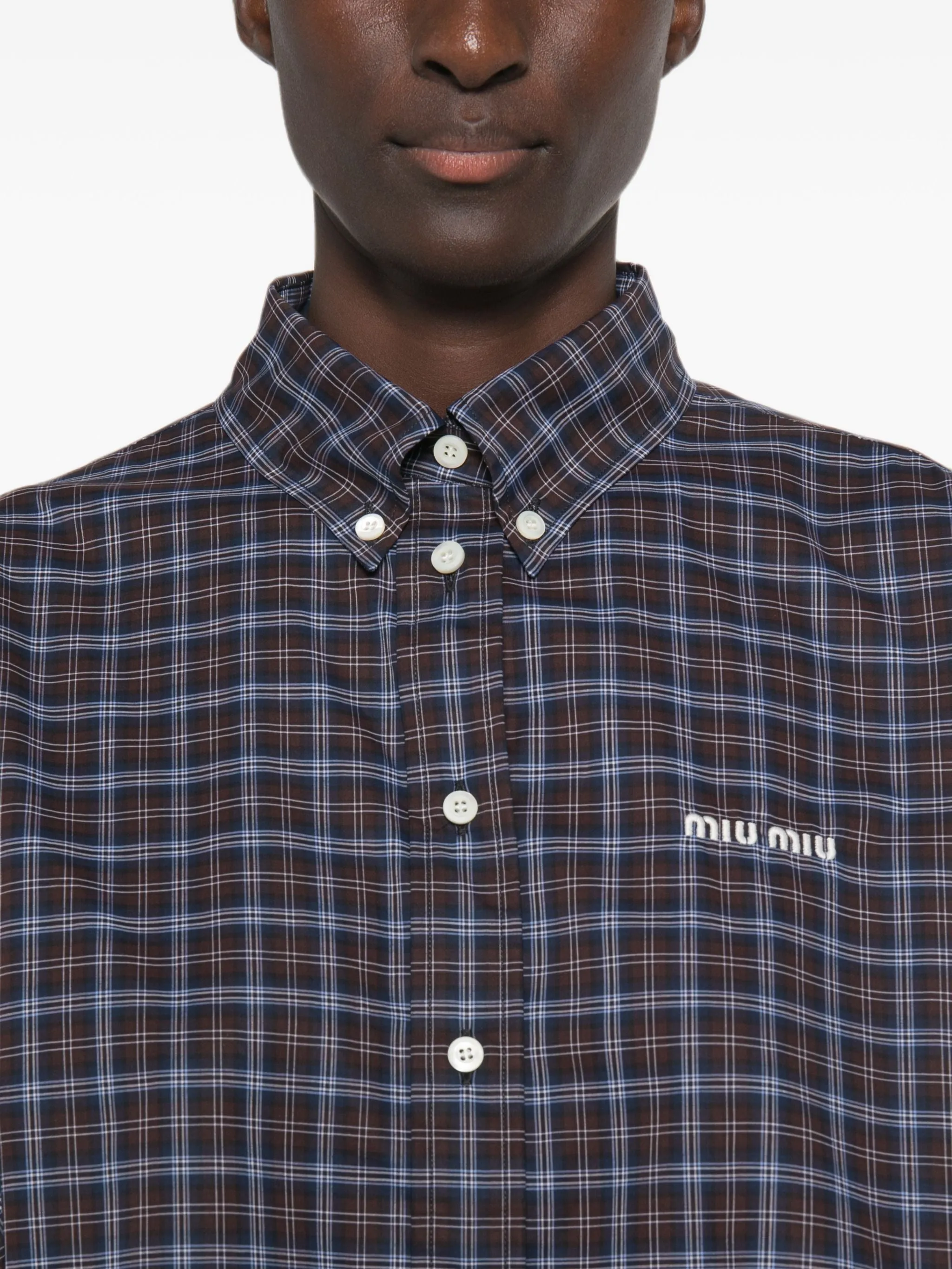 CHECK-PRINT LOGO-PATCH SHIRT sold by Lord & Taylor product image thumbnail 5