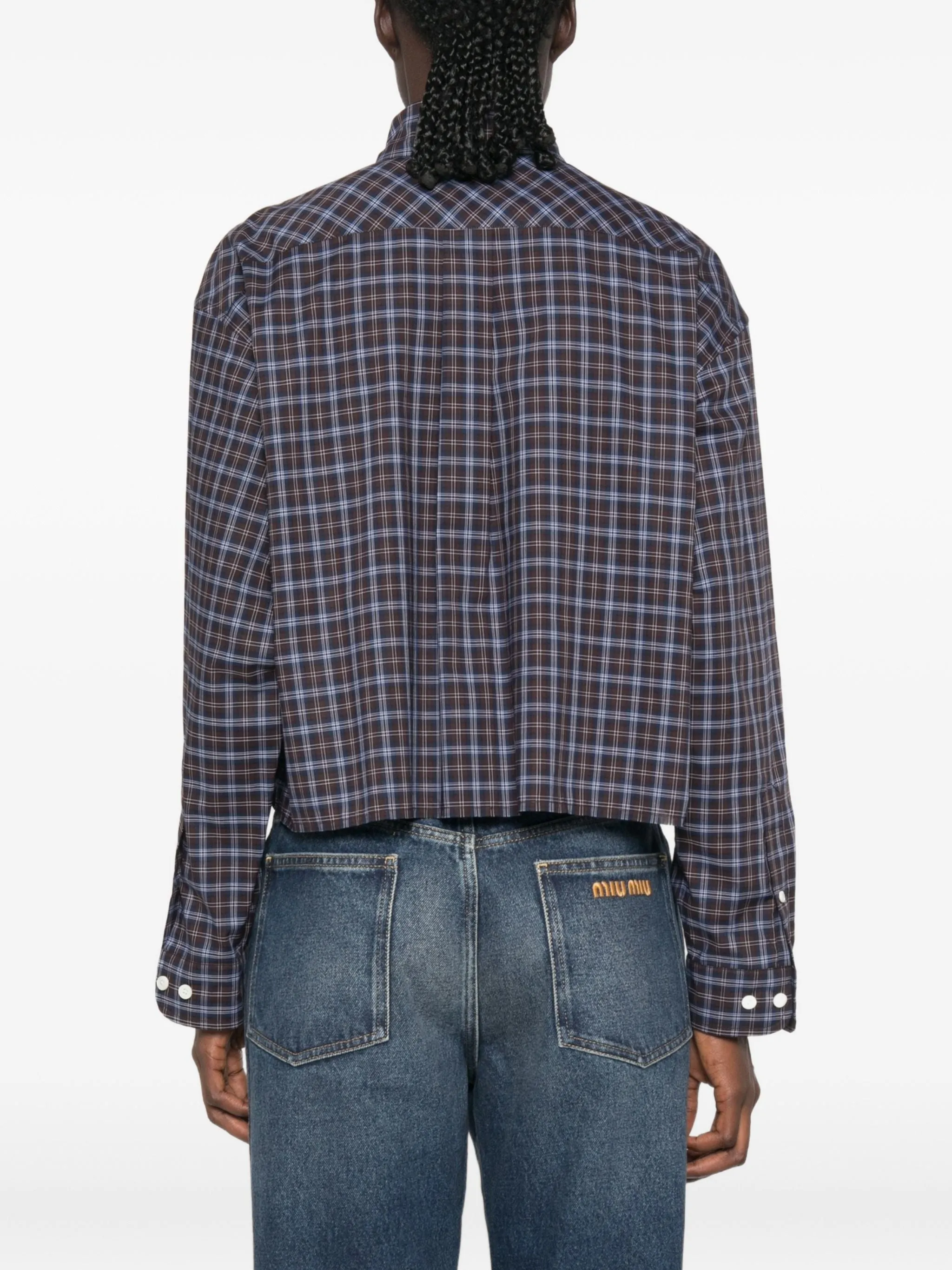 CHECK-PRINT LOGO-PATCH SHIRT sold by Lord & Taylor product image thumbnail 4