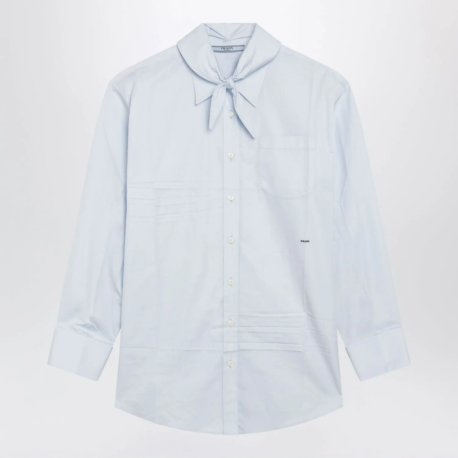 LIGHT BLUE COTTON SHIRT WITH SCARF sold by Lord & Taylor