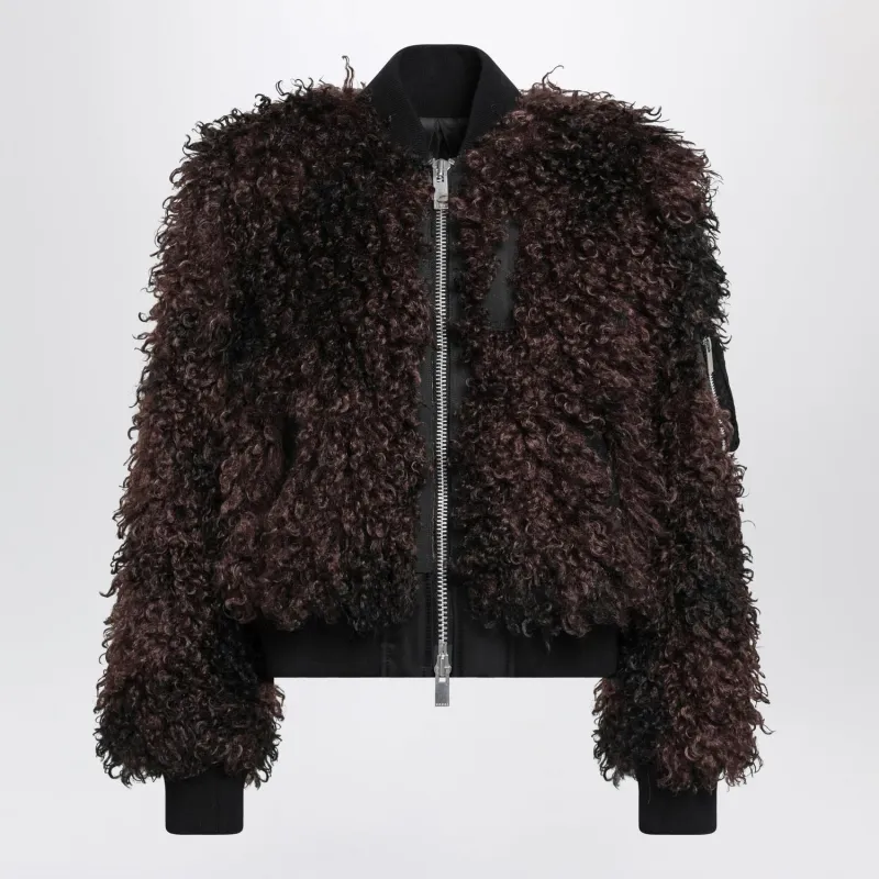 BOMBER JACKET WITH CURLYEFFECT FAUX FUR INSERTS made by Sacai
