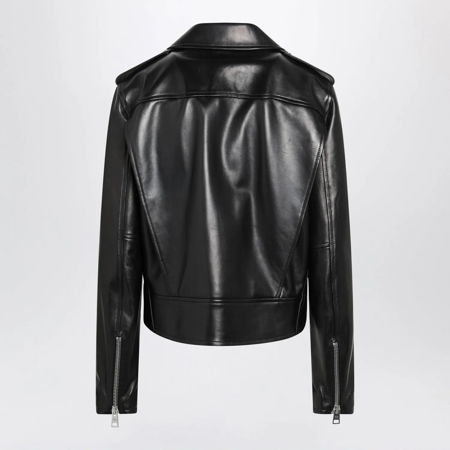 BLACK LEATHER BIKER JACKET sold by Lord & Taylor product image thumbnail 2