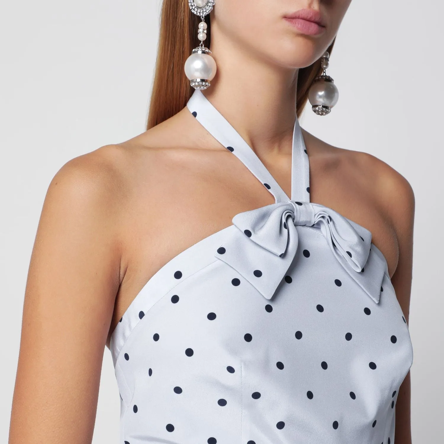 LIGHT BLUE SILK MIDI DRESS WITH POLKA DOTS sold by Lord & Taylor product image thumbnail 2