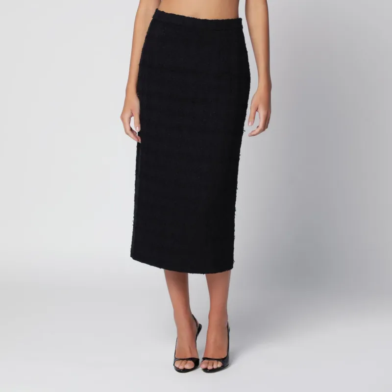 BLACK BOUCLé TWEED MIDI SKIRT made by Alessandra Rich