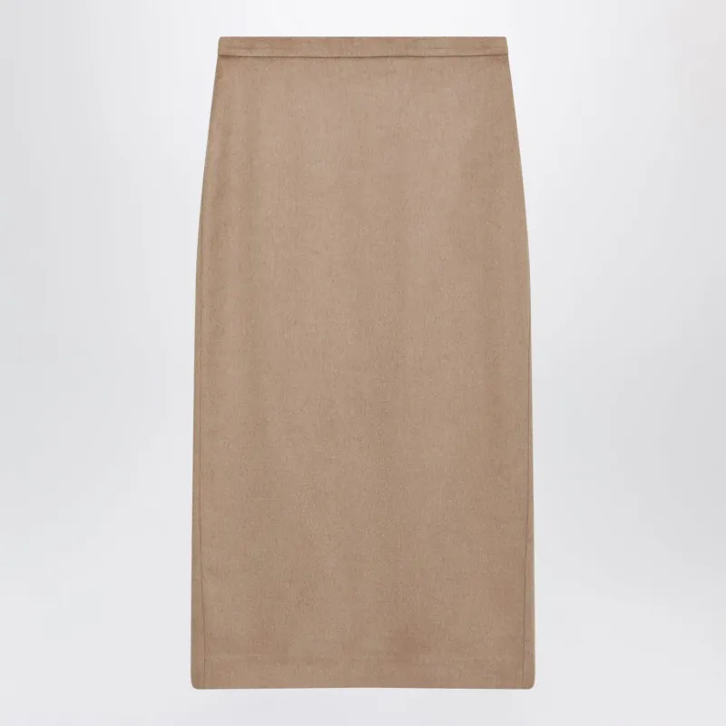 CAMEL BRUSHED PENCIL SKIRT made by MaxMara
