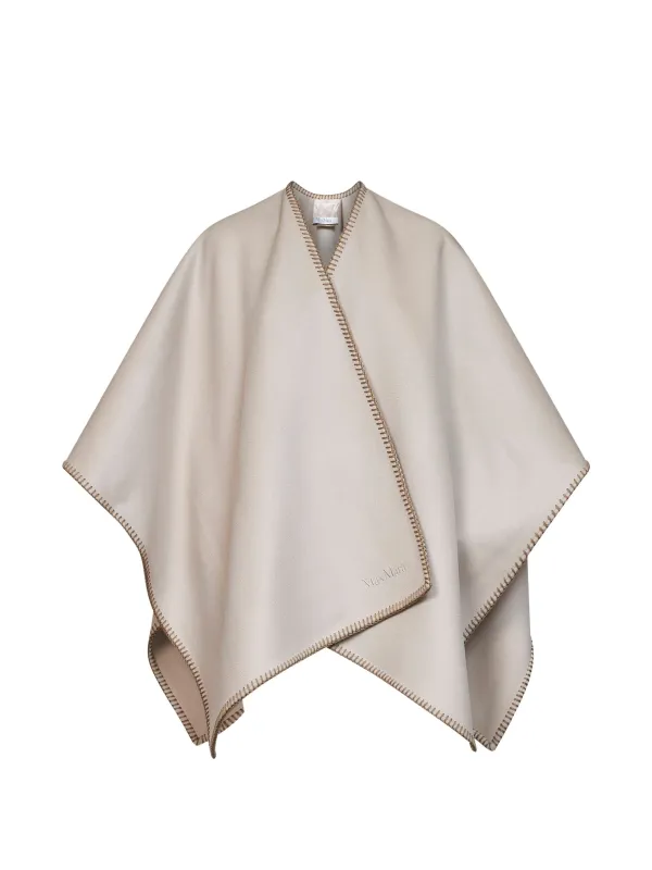 BELTED WHIPSTITCH-TRIM PONCHO made by MaxMara