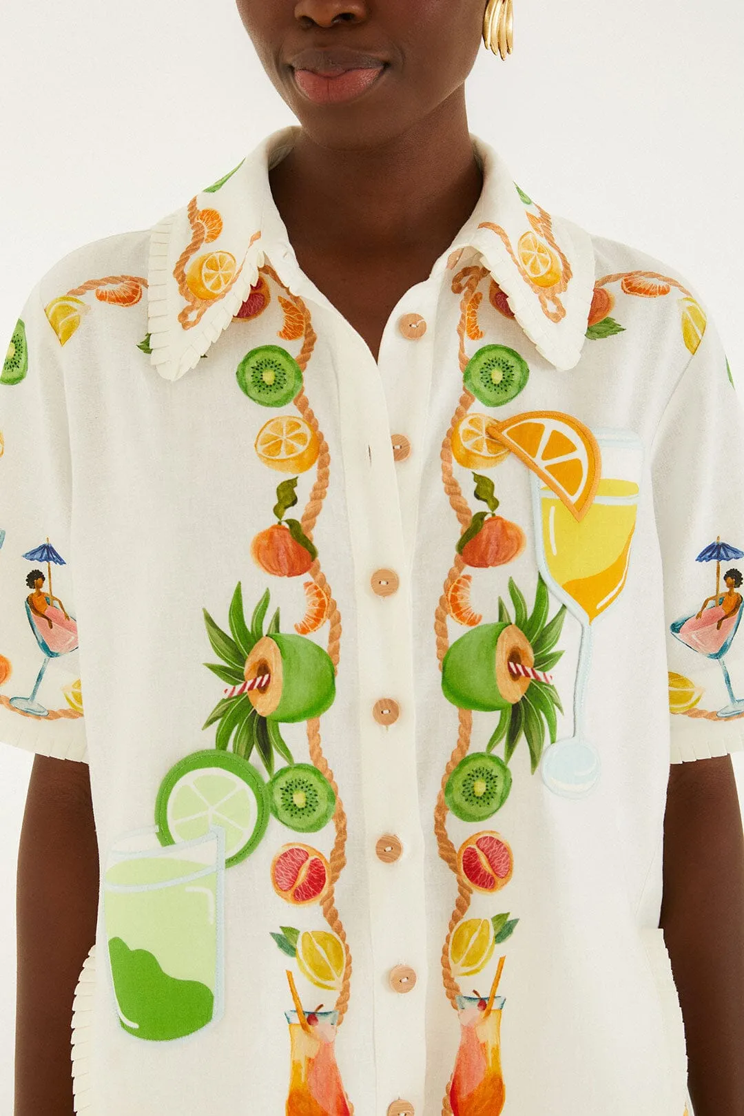 EMBROIDERED SHORT-SLEEVED SHIRT sold by Lord & Taylor product image thumbnail 3
