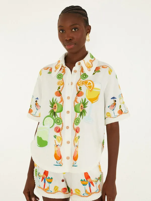 EMBROIDERED SHORT-SLEEVED SHIRT made by FARM Rio