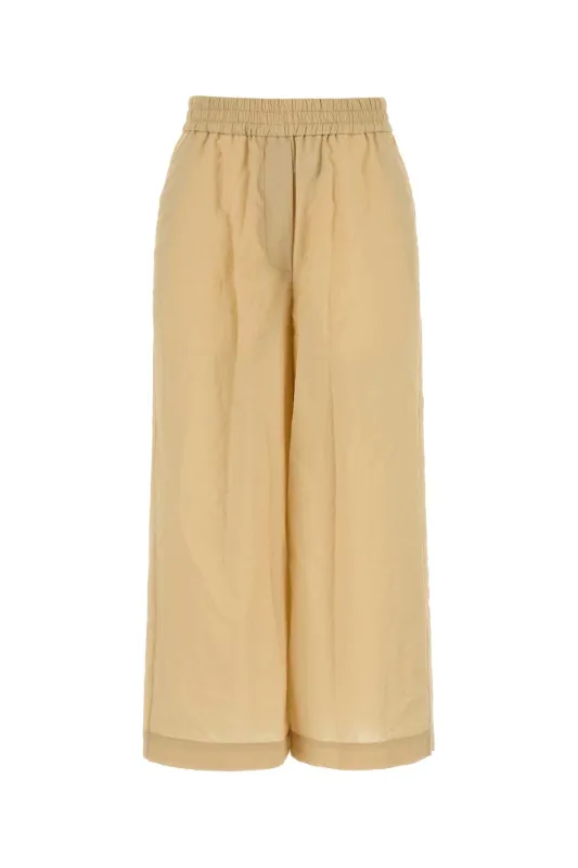 BEIGE COTTON BLEND PAULA S IBIZA WIDE-LEG PANT made by Loewe