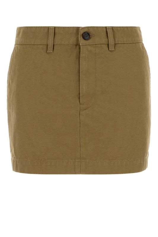 KHAKI DENIM MINI SKIRT made by Balenciaga