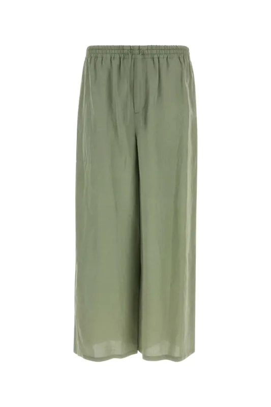 GREEN VISCOSE BLEND PAULA S IBIZA WIDE-LEG PANT made by Loewe