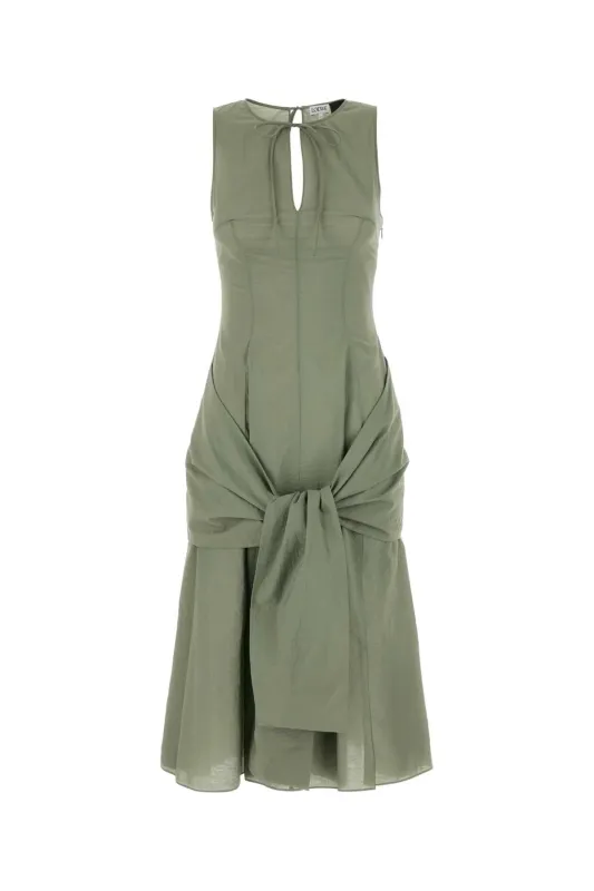 SAGE GREEN COTTON BLEND PAULA S IBIZA DRESS made by Loewe