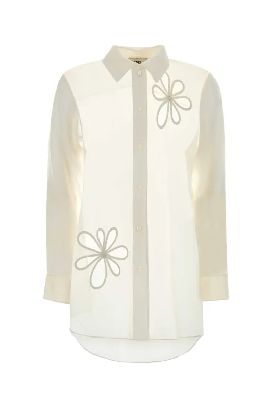 WHITE ORGANZA SHIRT made by Fendi