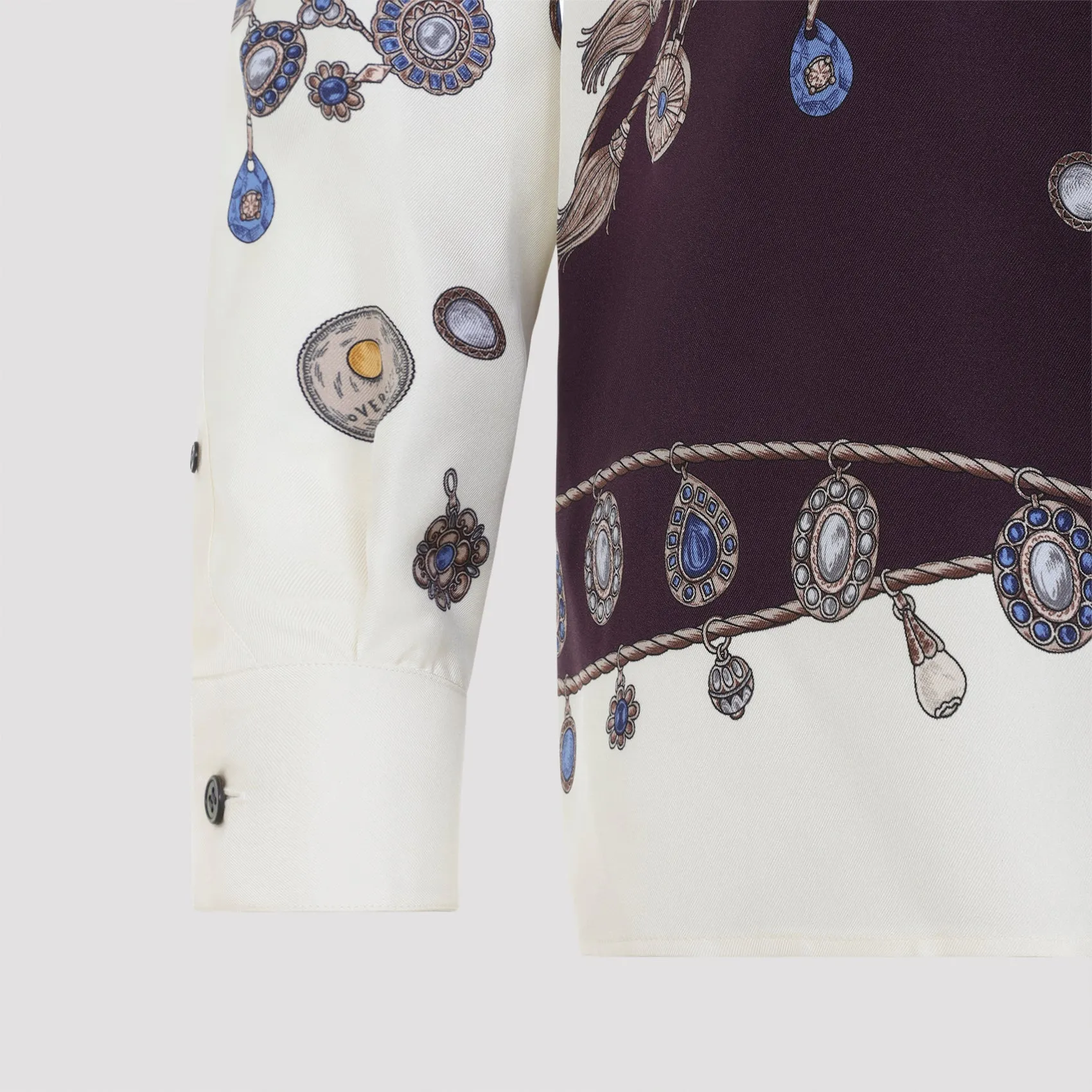 BURGUNDY WHITE SILK SHIRT sold by Lord & Taylor product image thumbnail 5