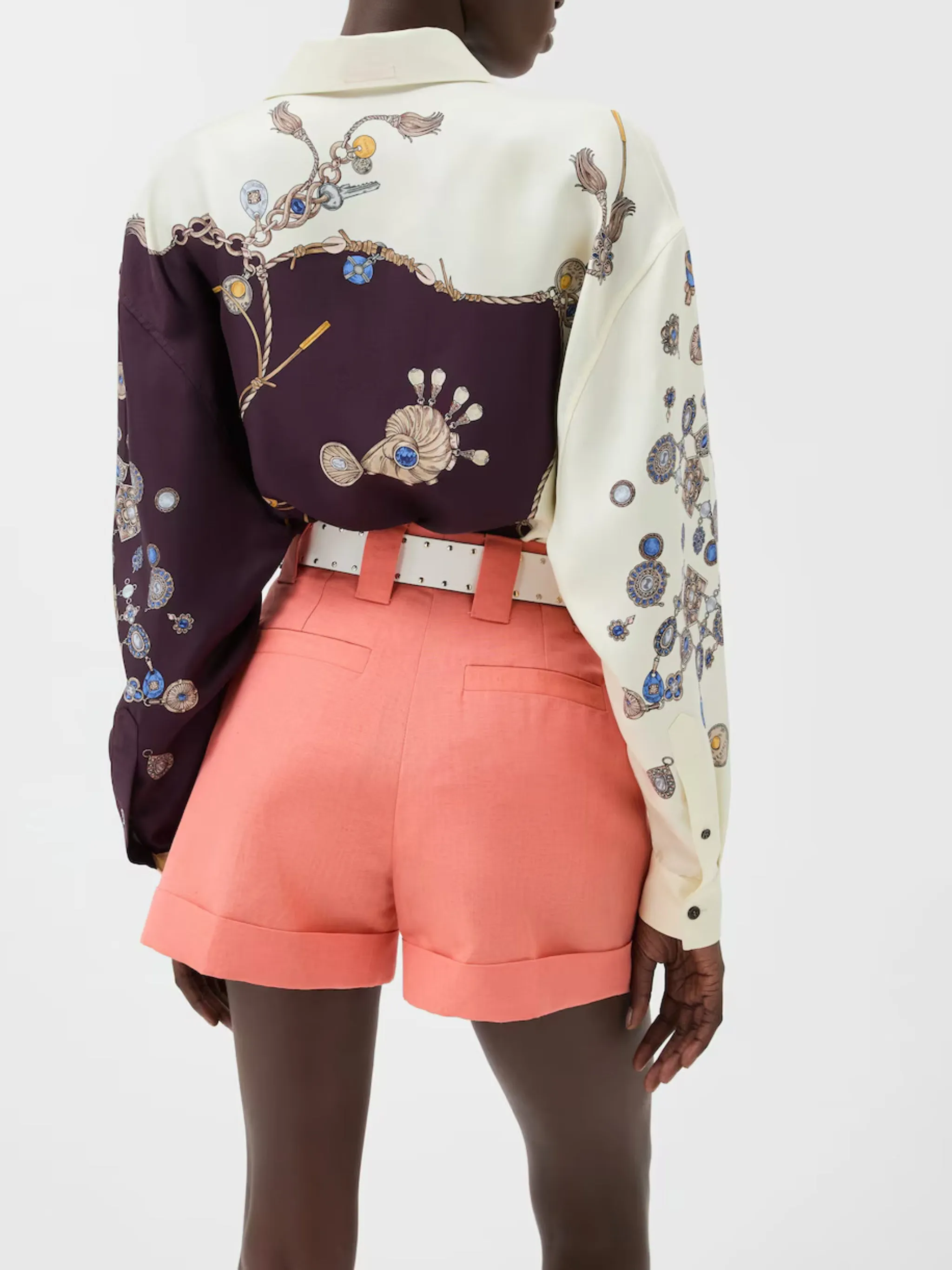 BURGUNDY WHITE SILK SHIRT sold by Lord & Taylor product image thumbnail 3