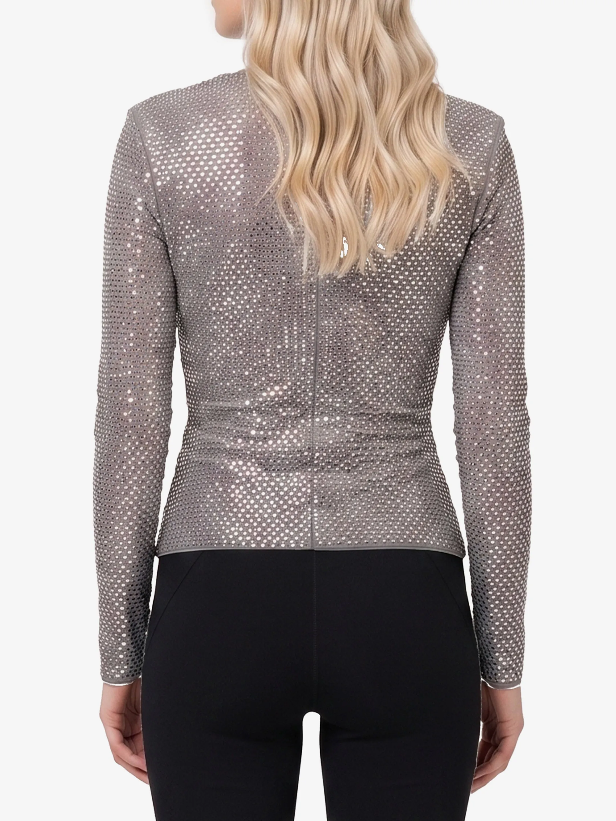 GREY RHINESTONE MESH WRAP TOP sold by Lord & Taylor product image thumbnail 3