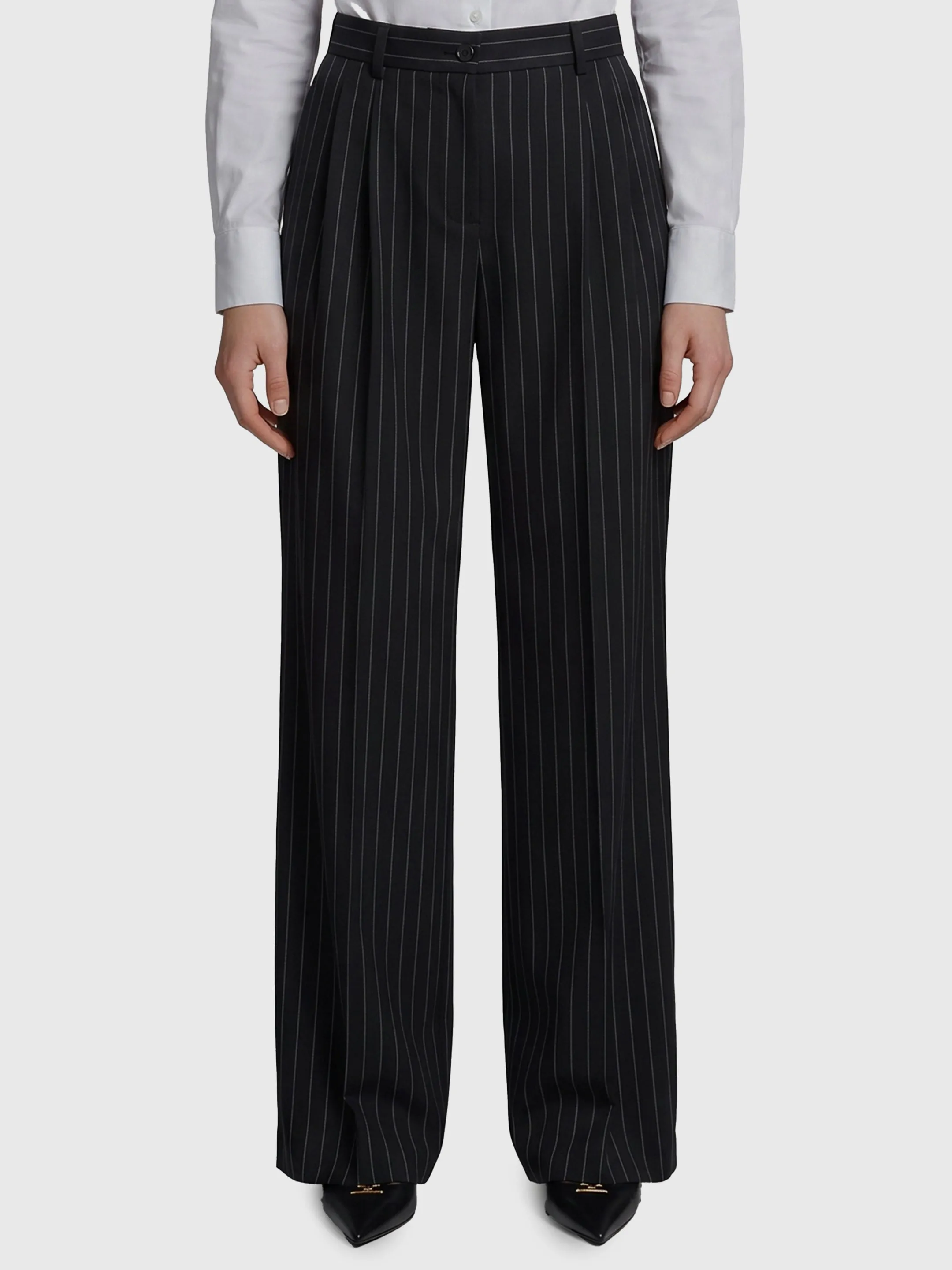 WOOL CHALK STRIPE TROUSERS sold by Lord & Taylor