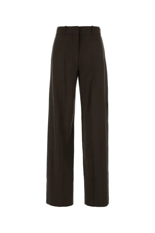 CHOCOLATE WOOL BLEND PANT made by Loewe