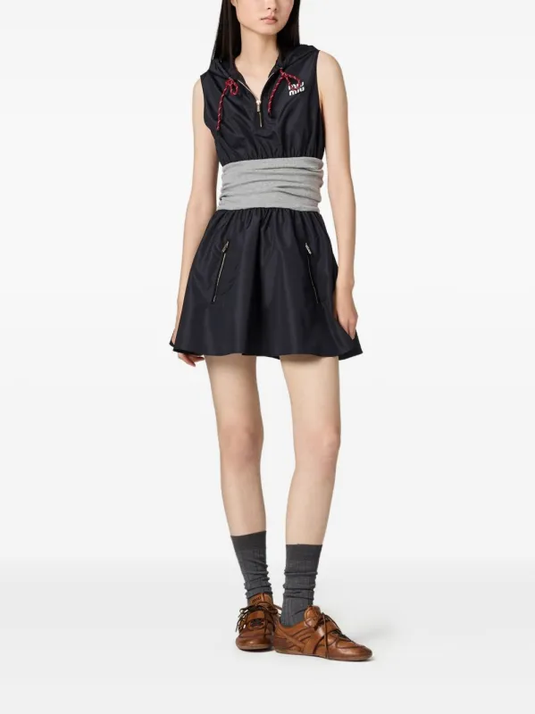 BLUE AND GREY STRIPED COTTON KNIT POLO SHIRT made by Miu Miu