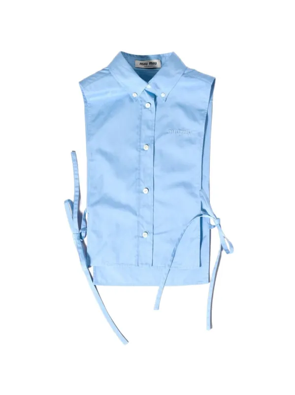 SLEEVELESS COTTON POPLIN SHIRT made by Miu Miu