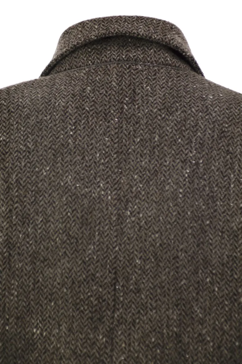 DOUBLE-BREASTED HERRINGBONE TWEED COAT WITH SEQUINS sold by Lord & Taylor product image thumbnail 4